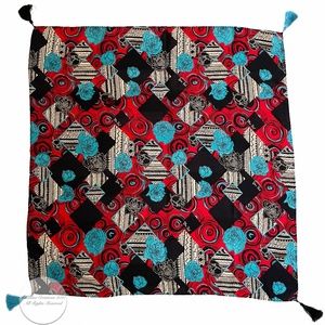 Diane Freis Scarf with Tassels Abstract Floral Print Shawl Wrap Vintage